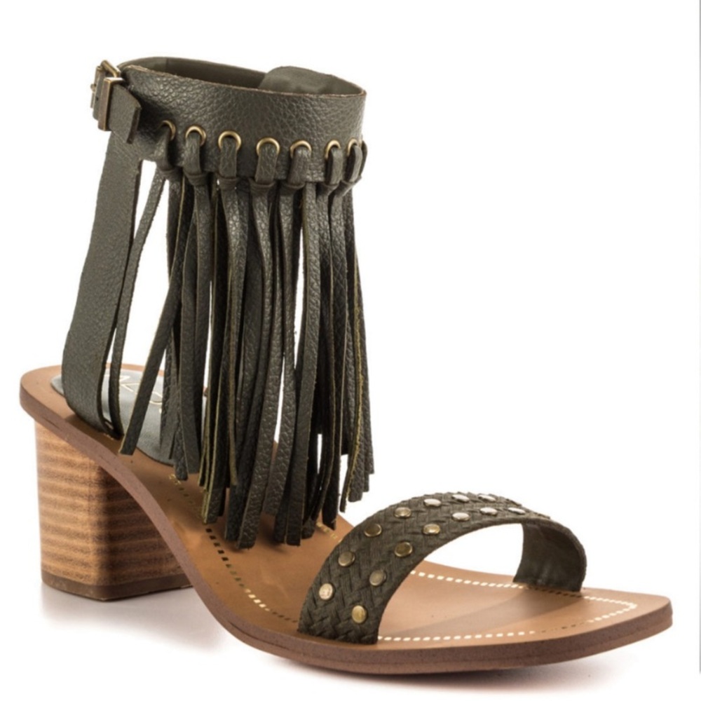 FRINGE OLIVE GREEN Aldo Cayley sandals in "Khaki Teal"